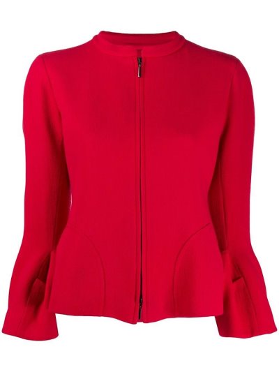 Red Armani Emporio Zipped Fitted Women's Jackets | UAE05888