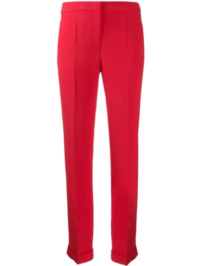 Red Giorgio Armani Cady Viscose Silk Women's Pants | UAE59816