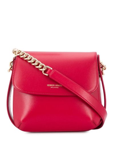 Red Giorgio Armani Logo Print Women's Shoulder Bags | UAE48233