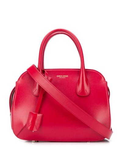 Red Giorgio Armani Logo Top Handle Women's Tote Bags | UAE48564