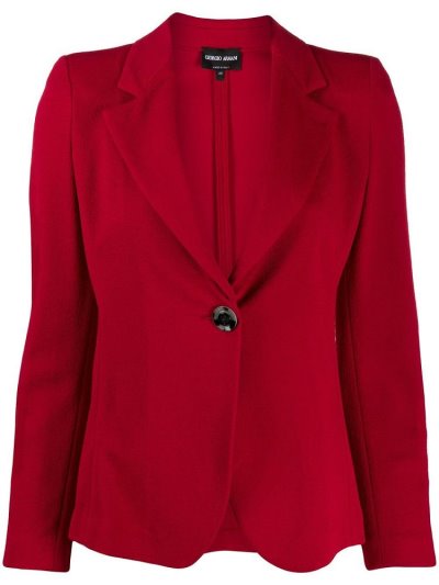 Red Giorgio Armani One Button Fitted Women's Blazers | UAE71097