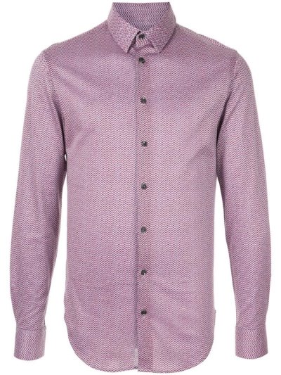 Red Giorgio Armani Printed Men's Shirts | UAE22475
