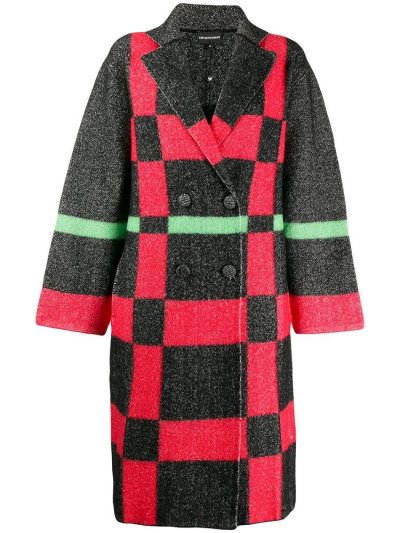 Red / Black Armani Emporio Fantasy Button Women's Coats | UAE00210