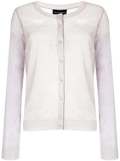 Silver Armani Emporio Glitter Knit Women's Cardigan | UAE15851