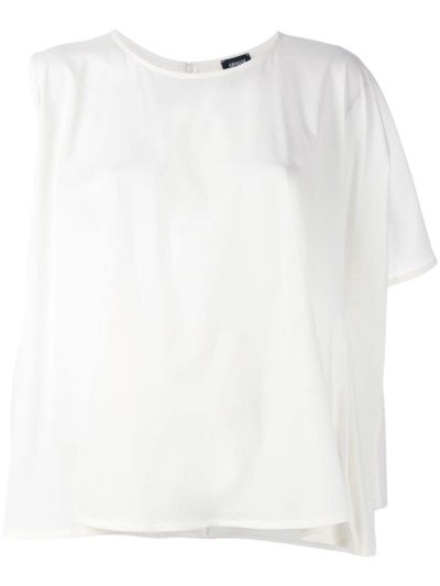 White Armani Jeans Asymmetric Women's T Shirts | UAE14600
