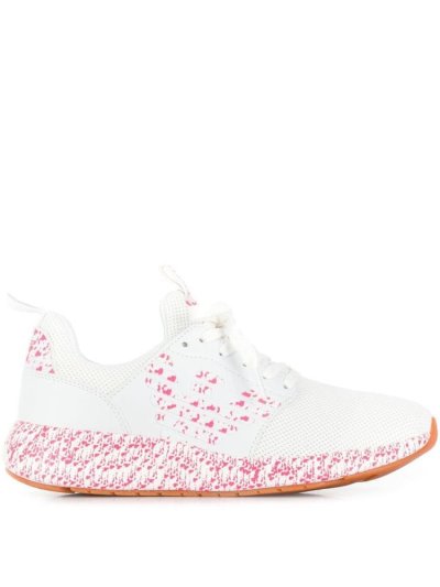 White Ea7 Emporio Armani Contrast Logo Women's Sneakers | UAE39028