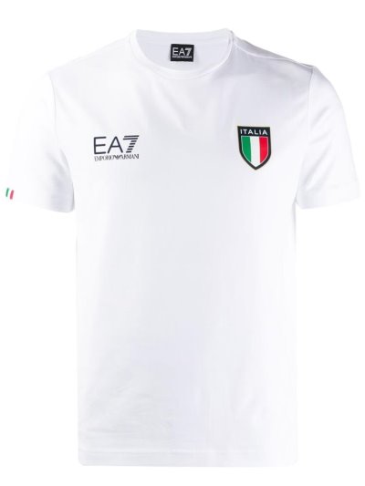 White Ea7 Emporio Armani Italia Men's T Shirts | UAE05382