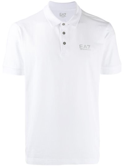 White Ea7 Emporio Armani Logo Men's Polo Shirts | UAE28736