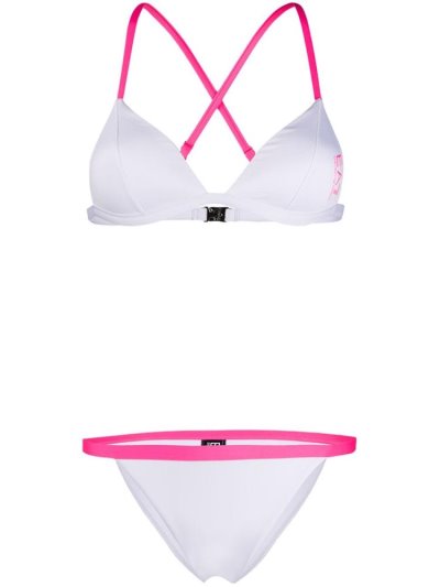 White Ea7 Emporio Armani Logo Print Women's Bikini | UAE96538