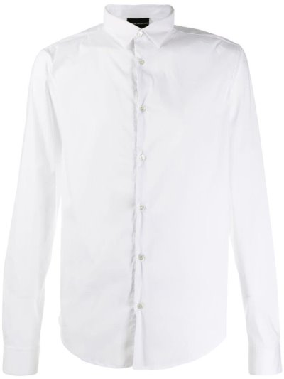 White Armani Emporio Buttoned Up Men's Shirts | UAE22464