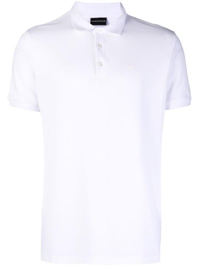 White Armani Emporio Classic Men's Polo Shirts | UAE02377