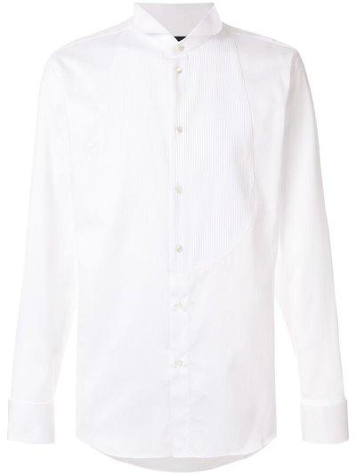 White Armani Emporio Classic Style Men's Shirts | UAE17416