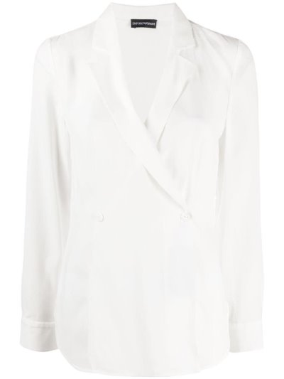White Armani Emporio Double Breasted Women's Blazers | UAE64775