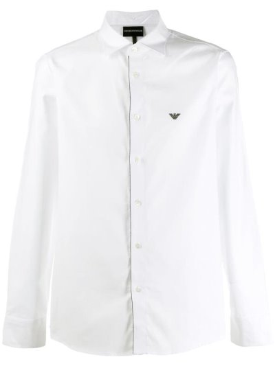 White Armani Emporio Eagle Men's Shirts | UAE37494