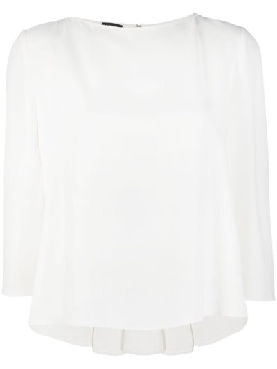 White Armani Emporio Flared 3/4 Sleeves Women's Blouse | UAE82400