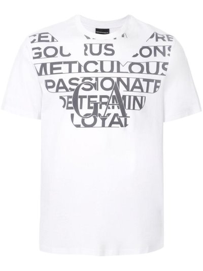 White Armani Emporio Ga Men's T Shirts | UAE59647