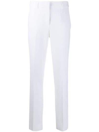 White Armani Emporio High Rise Straight Leg Women's Pants | UAE82711