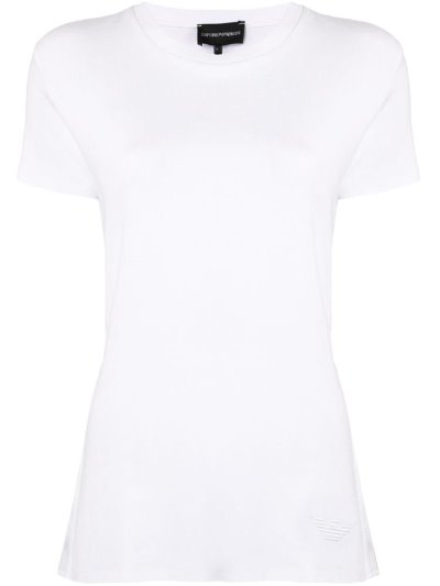 White Armani Emporio Knitted Flared Women's Tops | UAE70131