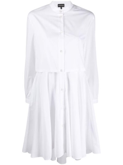 White Armani Emporio Layered Shirt Dress Women's Dress | UAE71290