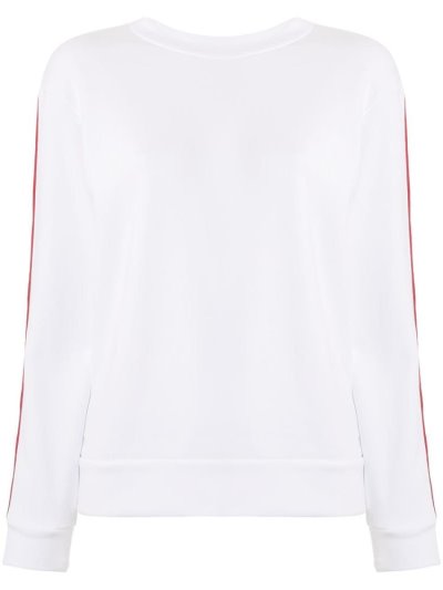 White Armani Emporio Logo Trim Print Women's Jumpers | UAE10473