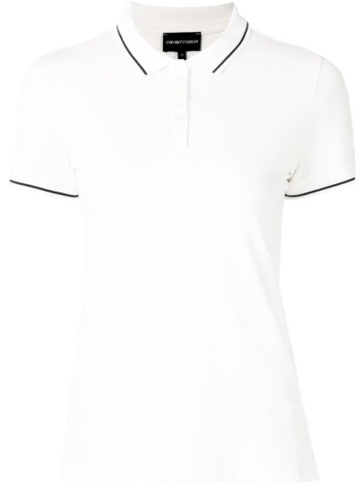 White Armani Emporio Piqué Women's Polo Shirts | UAE29518