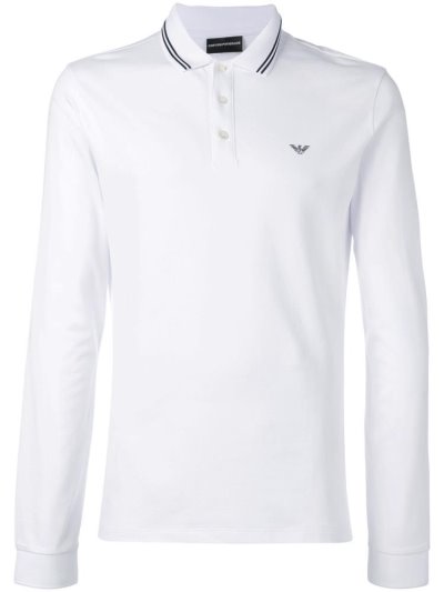 White Armani Emporio Polo Men's Sweatshirts | UAE24026