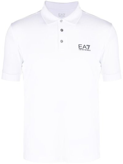 White Armani Emporio Short Sleeve Men's Polo Shirts | UAE87781