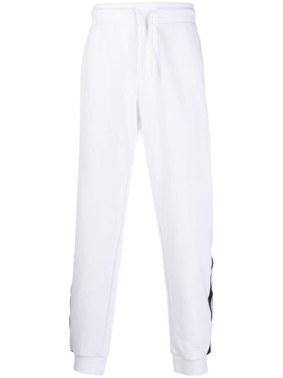 White Armani Emporio Side Panel Track Men's Pants | UAE55492