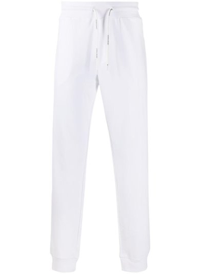 White Armani Emporio Slim Fit Track Men's Pants | UAE76583