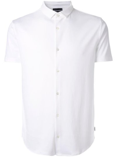 White Armani Emporio Ss Formal Men's Shirts | UAE11701