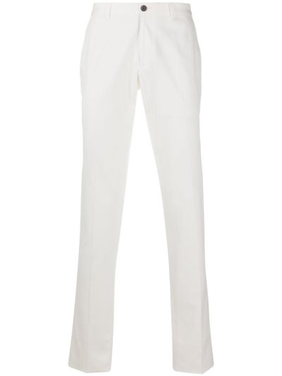White Armani Emporio Straight Leg Tailored Pants Men's Pants | UAE11620