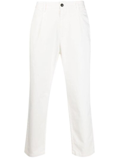 White Armani Emporio Tapered Men's Pants | UAE06125