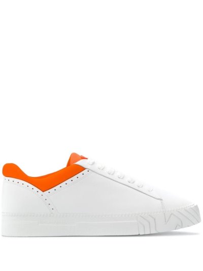 White Armani Emporio Two Tone Men's Sneakers | UAE20360
