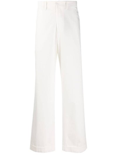 White Armani Emporio Wide Leg Men's Pants | UAE39994
