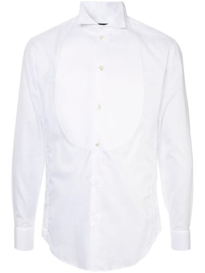 White Giorgio Armani Classic Bib Men's Shirts | UAE55087