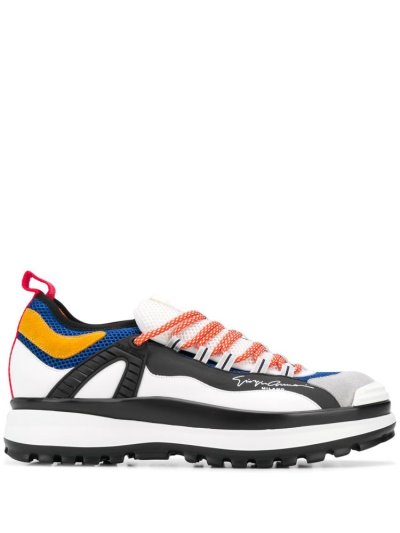 White Giorgio Armani Colou Block Low Top Men's Sneakers | UAE42119