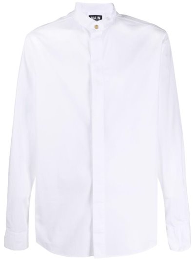 White Giorgio Armani Cotton Mandarin Collar Men's Shirts | UAE86437