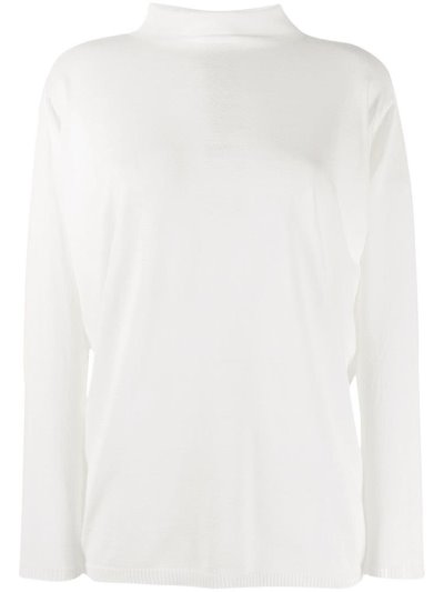 White Giorgio Armani Funnel Neck Long Sleeve Women's Jumpers | UAE67959