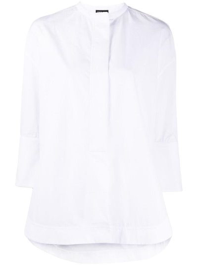 White Giorgio Armani Oversized Cropped Sleeve Women's Shirts | UAE70753