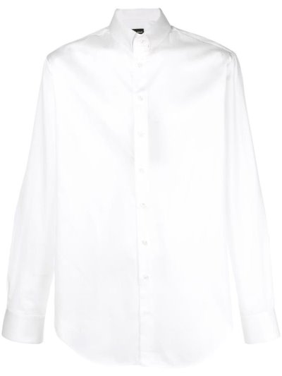 White Giorgio Armani Plain Men's Shirts | UAE97427