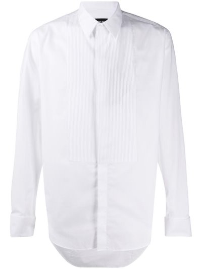 White Giorgio Armani Pleated Bib Formal Men's Shirts | UAE62148