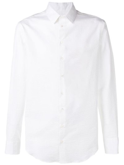 White Giorgio Armani Pointed Collar Men's Shirts | UAE00536