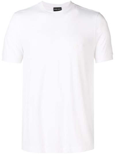 White Giorgio Armani Slim Fit Men's T Shirts | UAE78463