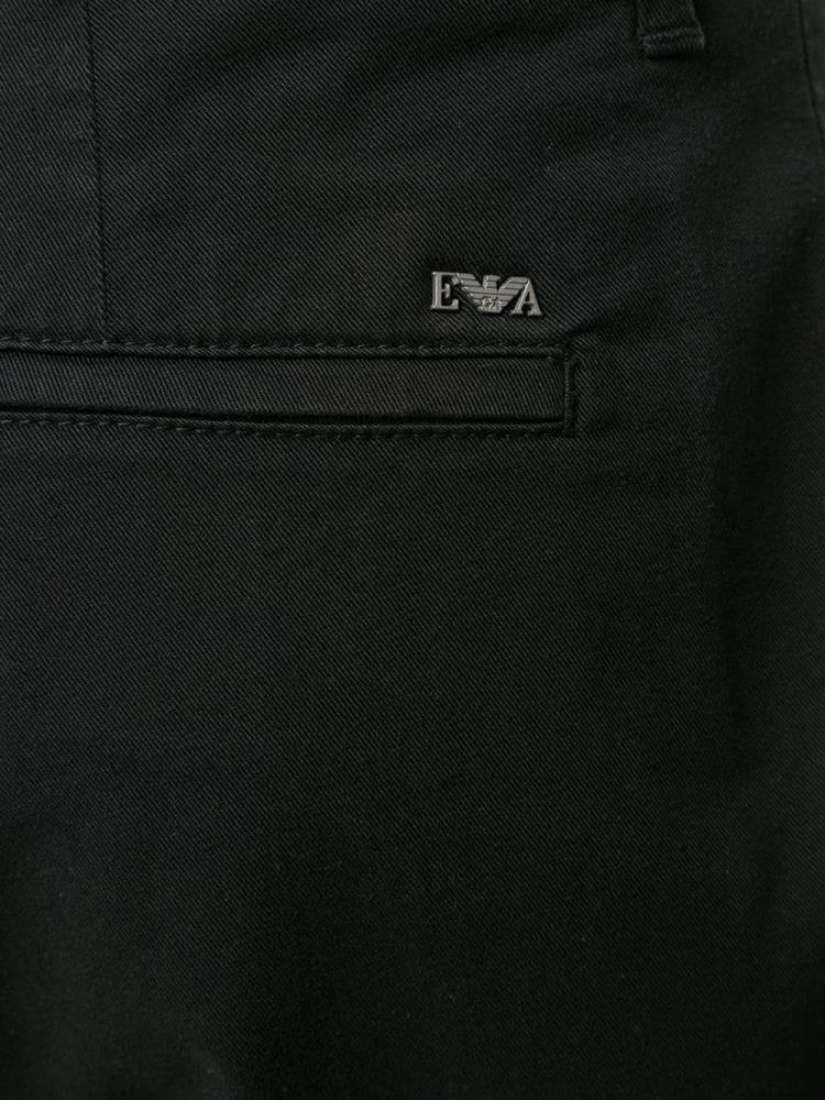 Armani Chinos UAE Black Emporio Armani Plain Classic Mens