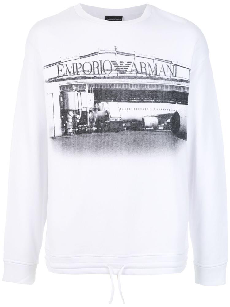 Armani Jumpers UAE Prices White Emporio Armani Logo Print Mens